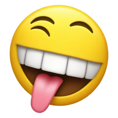 yellow smiley with tongue out. yummy concept sticker
