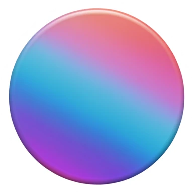 
One  Rotate 55 degree  coin color in in gradient of turquoise, blue, pink, purple, and coral sticker