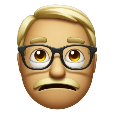  unamused face apple emoji with glasses sticker