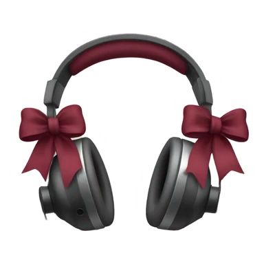 Headphones with burgundy bows  sticker