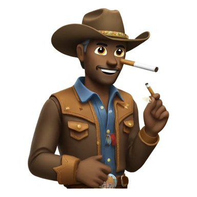 A cowboy riding a horse while smoking a cig  sticker