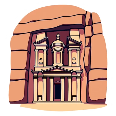 Petra Jordan Treasury building ancient rock-cut facade sticker