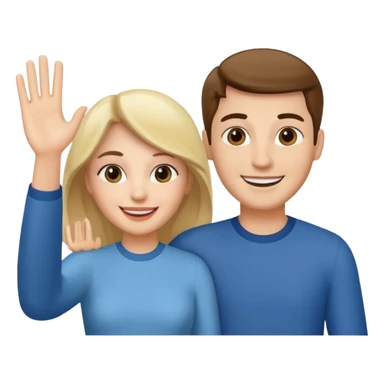 married couple waving sticker