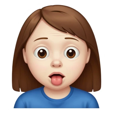 Jaw dispositioned, drooling, cross eye, downsyndrome sticker