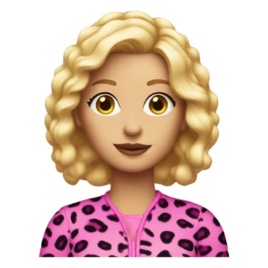 blonde woman in pink leopard outfit  sticker
