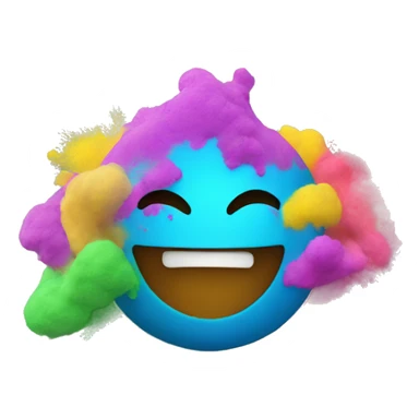 A smiley with Holi powder on their face sticker
