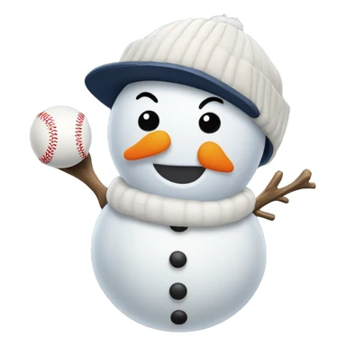 snowman with a baseball glove in left hand sticker