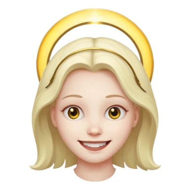 Creepy smile with halo sticker