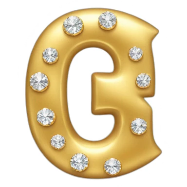 Gold and diamonds letter G sticker