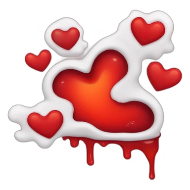 melting red heart sticker