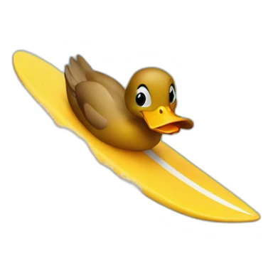 a duck surfing sticker