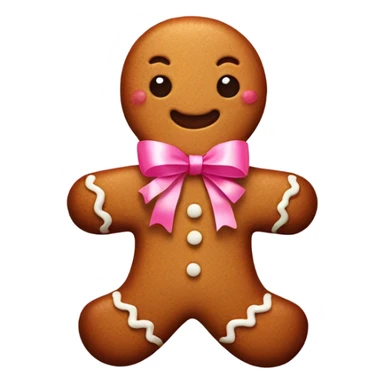 Gingerbread man with a cute pink ribbon  sticker