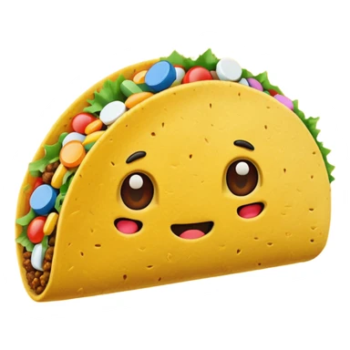 taco with pills sticker