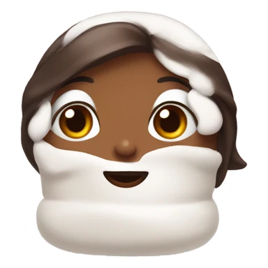 Girlwit marshmallow on her face sticker