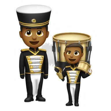 A marching band drum major in a black and gold uniform  sticker