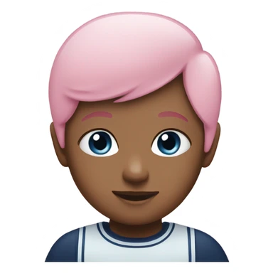 Half navy blue half baby pink heart sticker