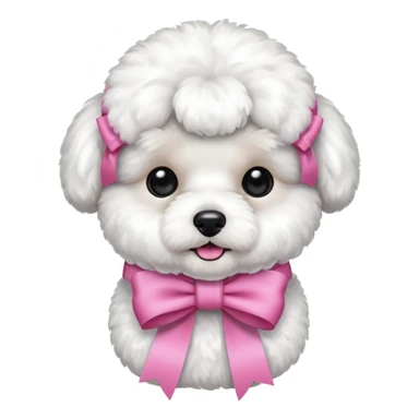 Bichon with pink ribbon sticker