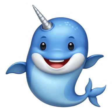 funy blue narwal sticker