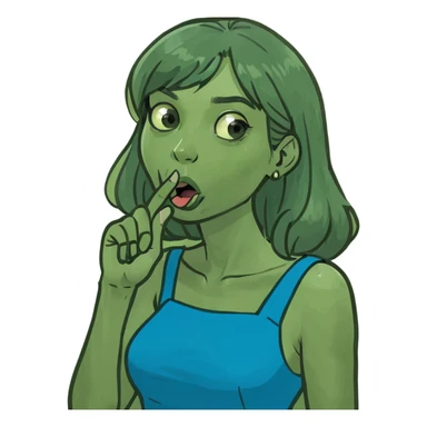 girl whit her finger in her mouth  sticker