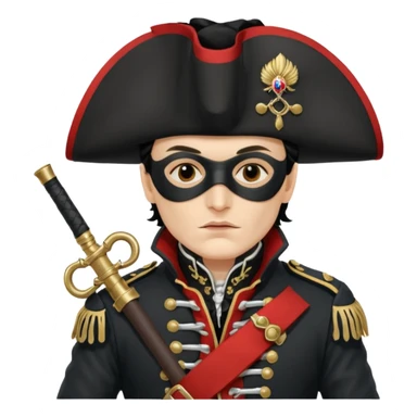 Adam Ant  with black mask is wearing a Hungarian jacket Hussar'S JACKET, holds two firelocks holsters in his hands sticker