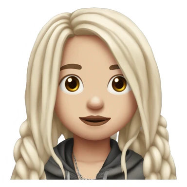 billie eilish with red root hairs and bandana sticker