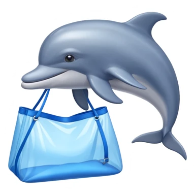 dolphin with nilon bag sticker