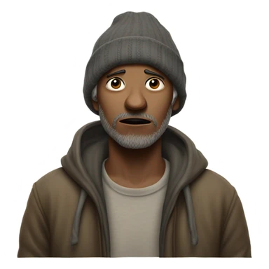 Homeless man with hands out sticker