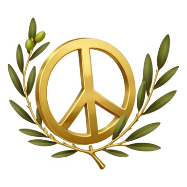 peace symbol with olive branch sticker