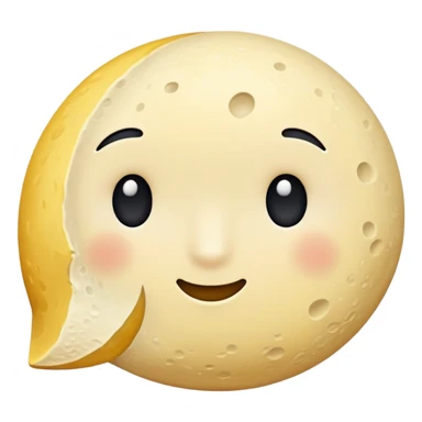 A half moon with a curious expression sticker