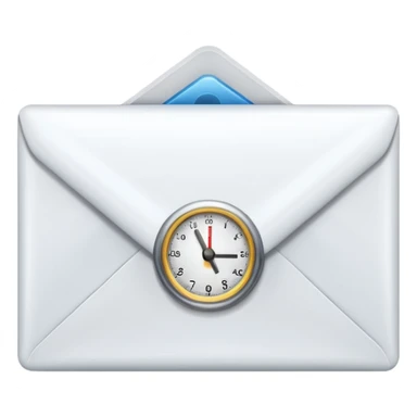 an envelop with a timer on it (to represent a programmed message) sticker