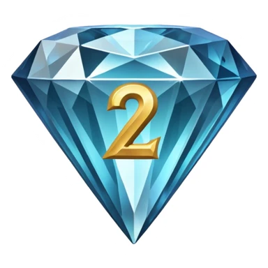 The official "2" from the Smite 2 logo but in a "Diamond" texture. sticker