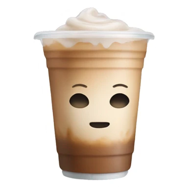 Small iced latte in a plastic cup with no face sticker