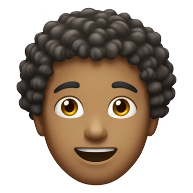 Mixed man curly hair mewing sticker