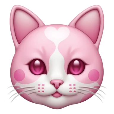 cat emoji formed completely by hearts and circles sticker