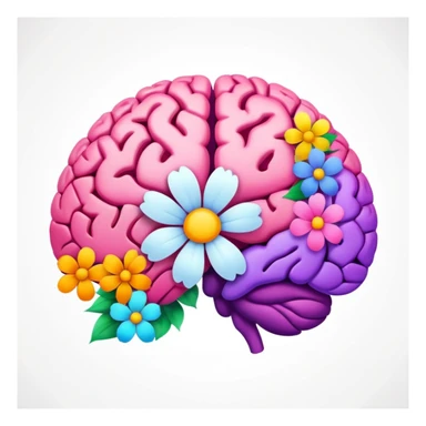 Brain, flowers sticker