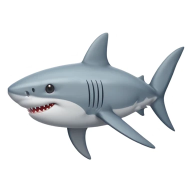 shark body with a cat face sticker
