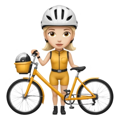 Lady with bicycle sticker
