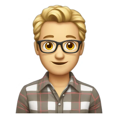 German teacher with a plaid shirt sticker