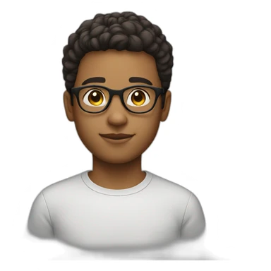 a boys face light skin and glasses  sticker