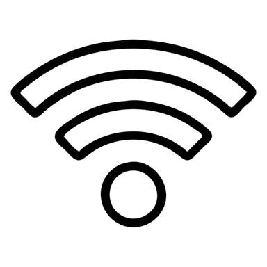 simple wifi signal icon black outlined line icon sticker