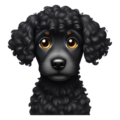 small black curly haired dog sticker
