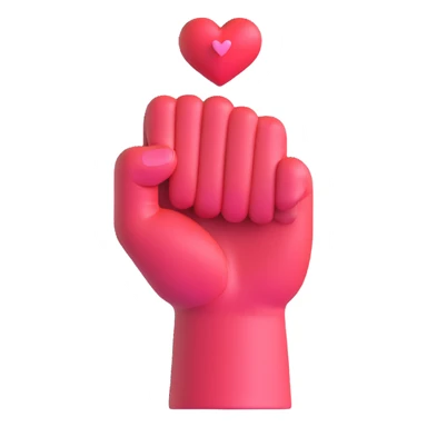 fist icon with a small heart floating above it sticker