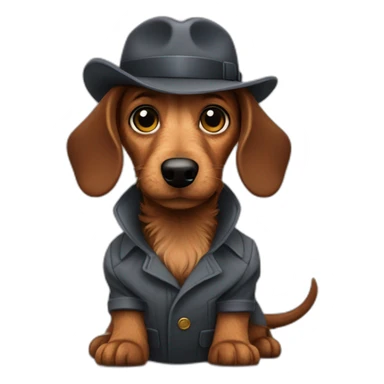 wire-haired dachshund detective sticker