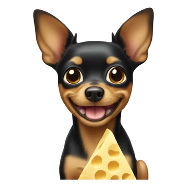 Toy terrier with cheese  sticker