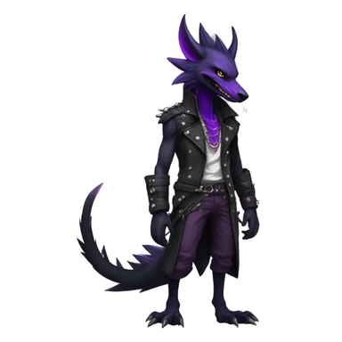 Black and purple edgy punk nargacuga-sergal full body sticker