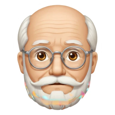 elderly glasses man with long beard sticker
