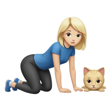A girl on ground on all fours like a cat and a guy standing with knee on the ground. The guy is standing behind the girl. Guy is a male. sticker