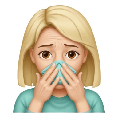 The girl needs to be blocking her nose with both hands to avoid the bad smell. sticker