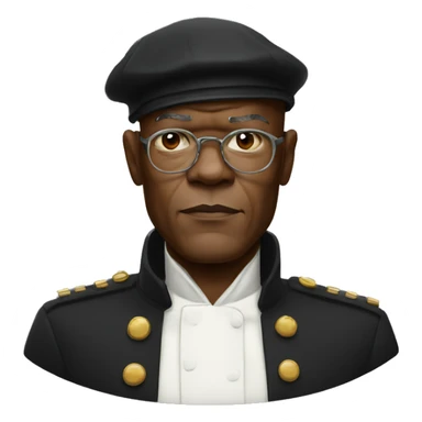 bald samuel l jackson serious wearing beret sticker