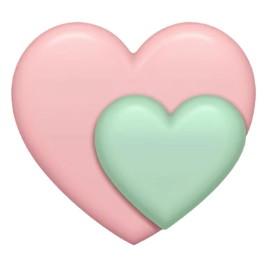 A half pastel green half pastel pink heart sticker